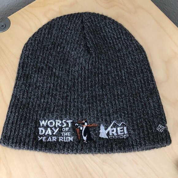Columbia  REI Colab Beanie - Worst Day of the Year Run - Picture 1 of 7